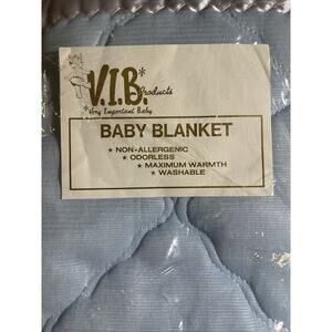 V.I.B. Blue Baby Blanket Quilted-New In Package- Made In USA
